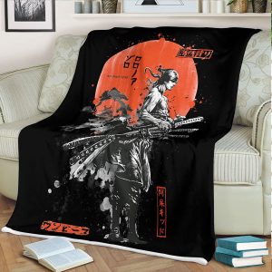 Roronoa Zoro Samurai Moon One Piece Fleece Blanket
