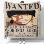 Roronoa Zoro Wanted Poster Fleece Blanket