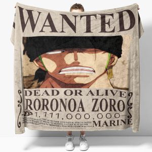 Roronoa Zoro Wanted Poster Fleece Blanket