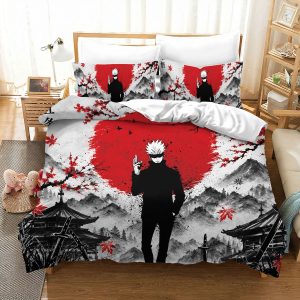 Satoru Gojo Japanese Ink Landscape Jujutsu Kaisen Bedding Set
