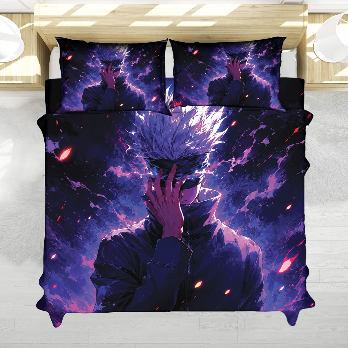 Satoru Gojo Unsealed Power Jujutsu Kaisen Bedding Set 5 Satoru Gojo Unsealed Power Jujutsu Kaisen Bedding Set 2