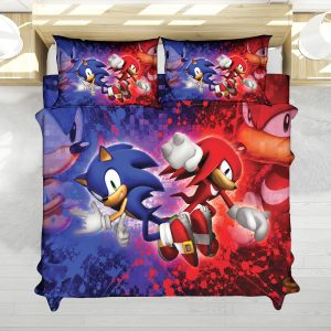 Sonic vs Knuckles Rival Showdown Bedding Set