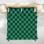 Tanjiro Kamado Checkered Pattern Demon Slayer Bedding Set