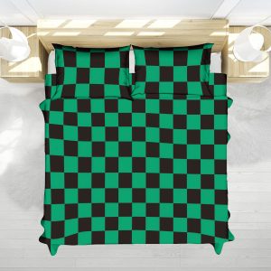 Tanjiro Kamado Checkered Pattern Demon Slayer Bedding Set