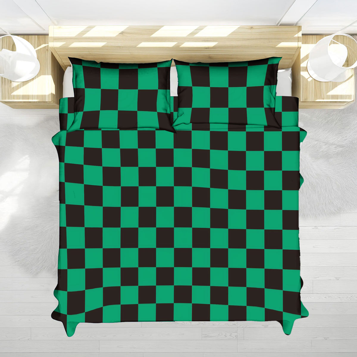 Tanjiro Kamado Checkered Pattern Demon Slayer Bedding Set 7 Tanjiro Kamado Checkered Pattern Demon Slayer Bedding Set 3
