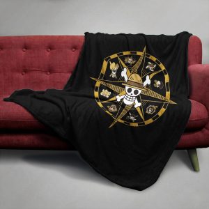 One Piece Straw Hat Pirates Jolly Roger Fleece Blanket