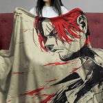 Red Hair Shanks Manga Anime Fleece Blanket