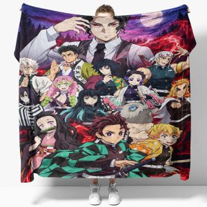 Demon Slayer Hashira and Heroes Anime Blanket