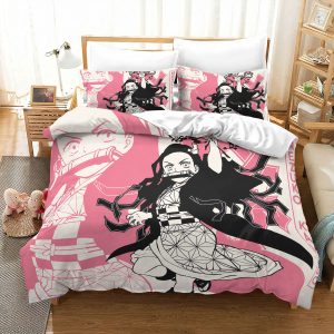 Demon Slayer Nezuko Kamado Pink Manga Bedding Set