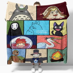Studio Ghibli Characters Collage Blanket